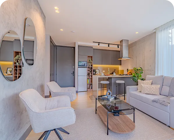 Interior de diseño contemporáneo en propiedad Hostee